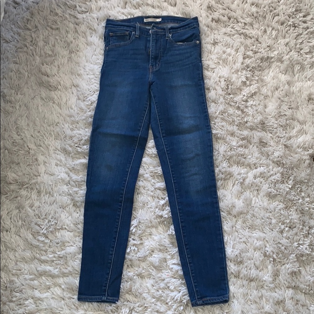 Levi Mile High Super Skinny Blue Jeans